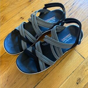 Skechers Washable Reggae Cup Sport Sandals Smitten By You Black